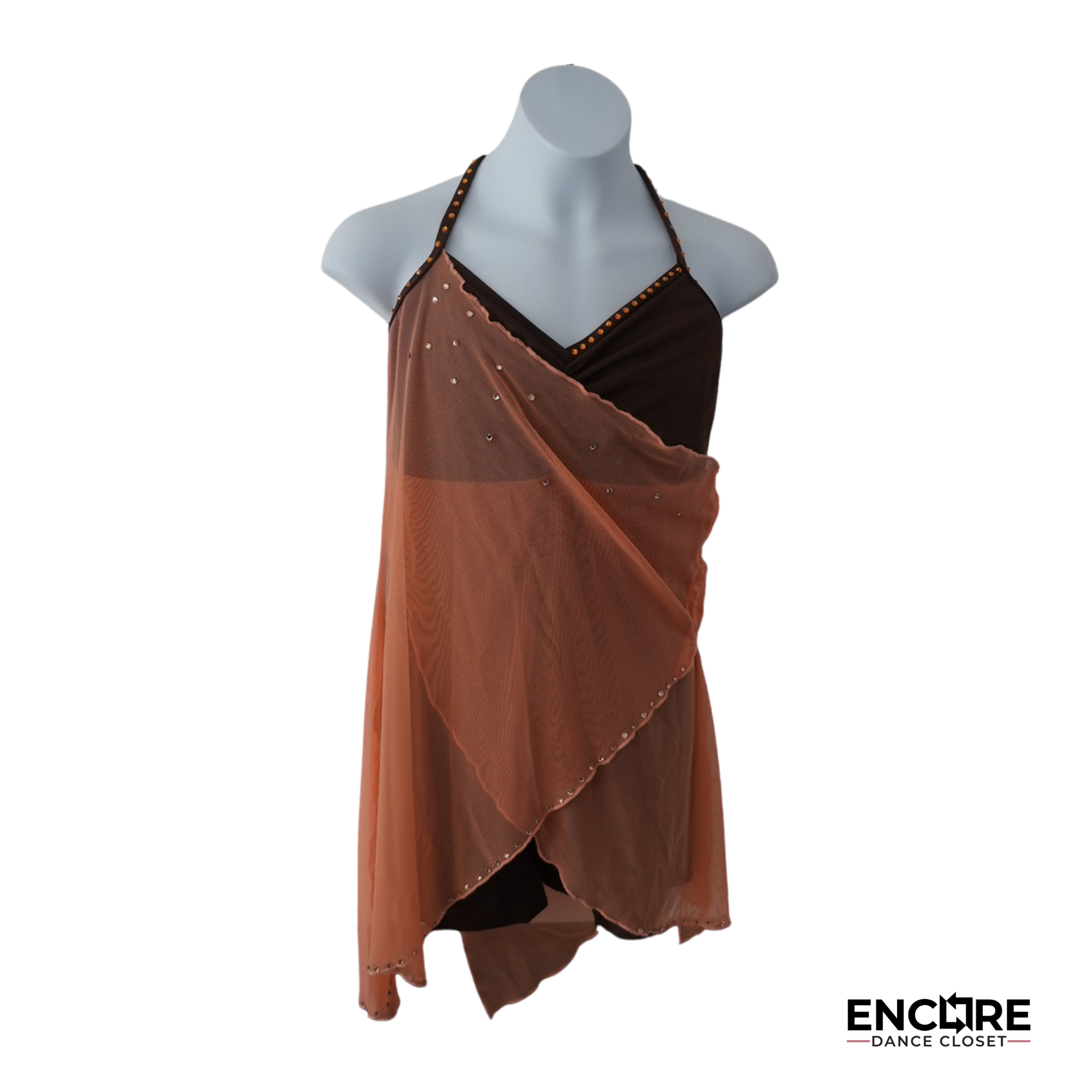 brown lyrical dress & Peach Mesh I fully line the IMRC-Toti Black Lace Sheer Dress Shoulder:One Shoulder
