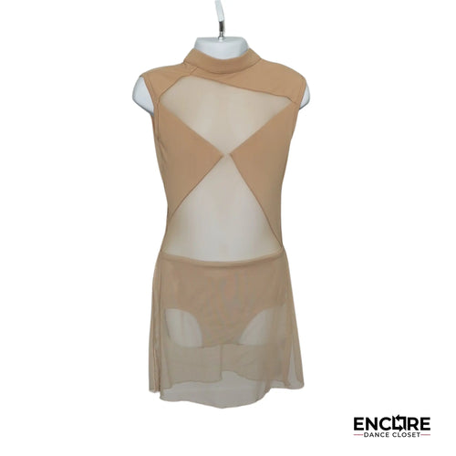 Nude Leotard with Mesh Skirt - dance leotard