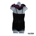 Plum & Black Fringe Jazz Costume  leotard
