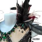 Intricate Feathered Leotard with Detachable Cape  leotard