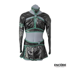 Metallic Gunmetal & Mint Two-Piece Costume  two piece
