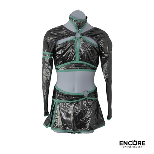Metallic Gunmetal & Mint Two-Piece Costume  two piece