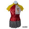 Red & Yellow “Grand Prix” Jazz Costume  leotard