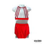 Red Rhinestone-Strapped Two-Piece Set  two piece