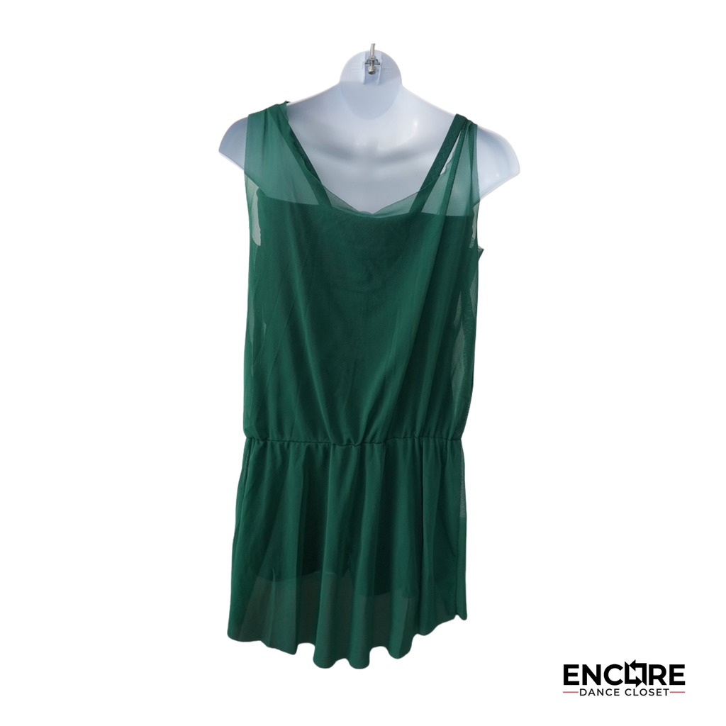 Emerald Mesh Contemporary Dress with Rosettes  dress