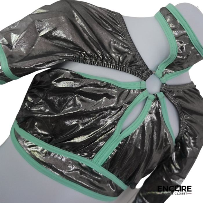 Metallic Gunmetal & Mint Two-Piece Costume  two piece