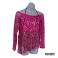 Pink & Metallic Fringe Fantasy  leotard