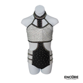 Black and White Rhinestone Two-Piece Jazz Costume  leotard