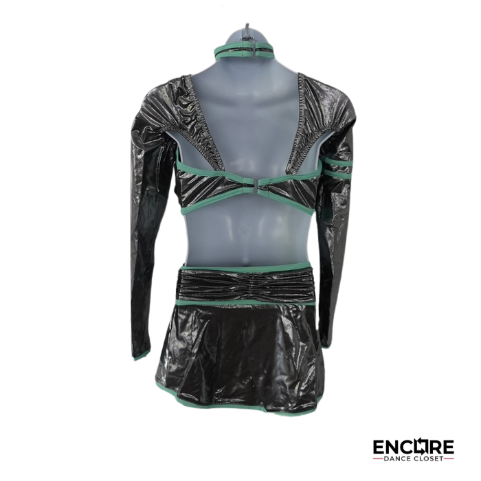 Metallic Gunmetal & Mint Two-Piece Costume  two piece
