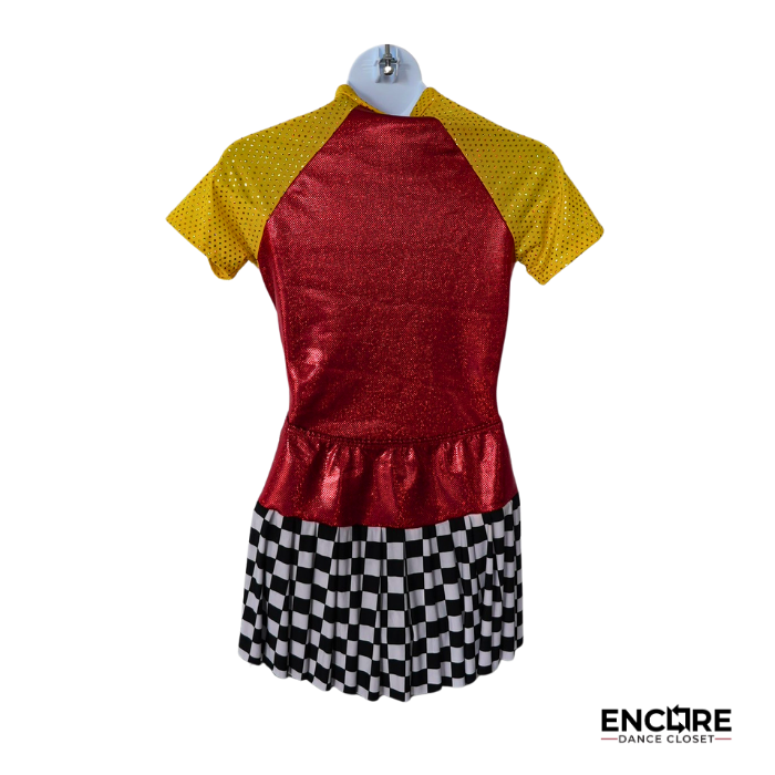 Red & Yellow “Grand Prix” Jazz Costume  leotard