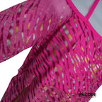 Pink & Metallic Fringe Fantasy  leotard