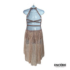 Elegant Mauve Leotard with Rhinestone Appliqués and Lace Accents  leotard