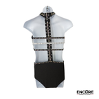 Black and White Rhinestone Two-Piece Jazz Costume  leotard
