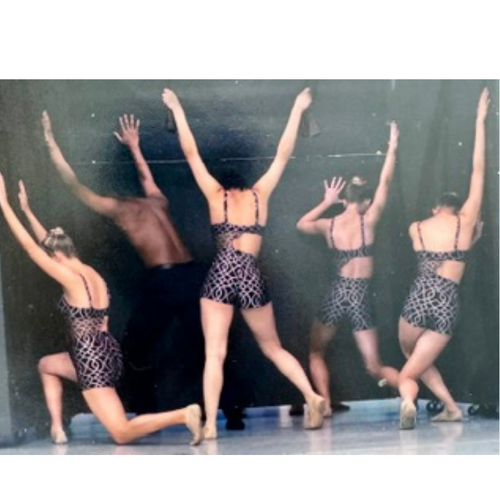 Black & Mocha Geometric Lattice Cutout Costume  two piece