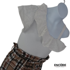 Plaid Pants & Ruffle Top Contemporary Costume  two piece