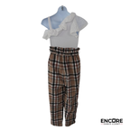 Plaid Pants & Ruffle Top Contemporary Costume  two piece