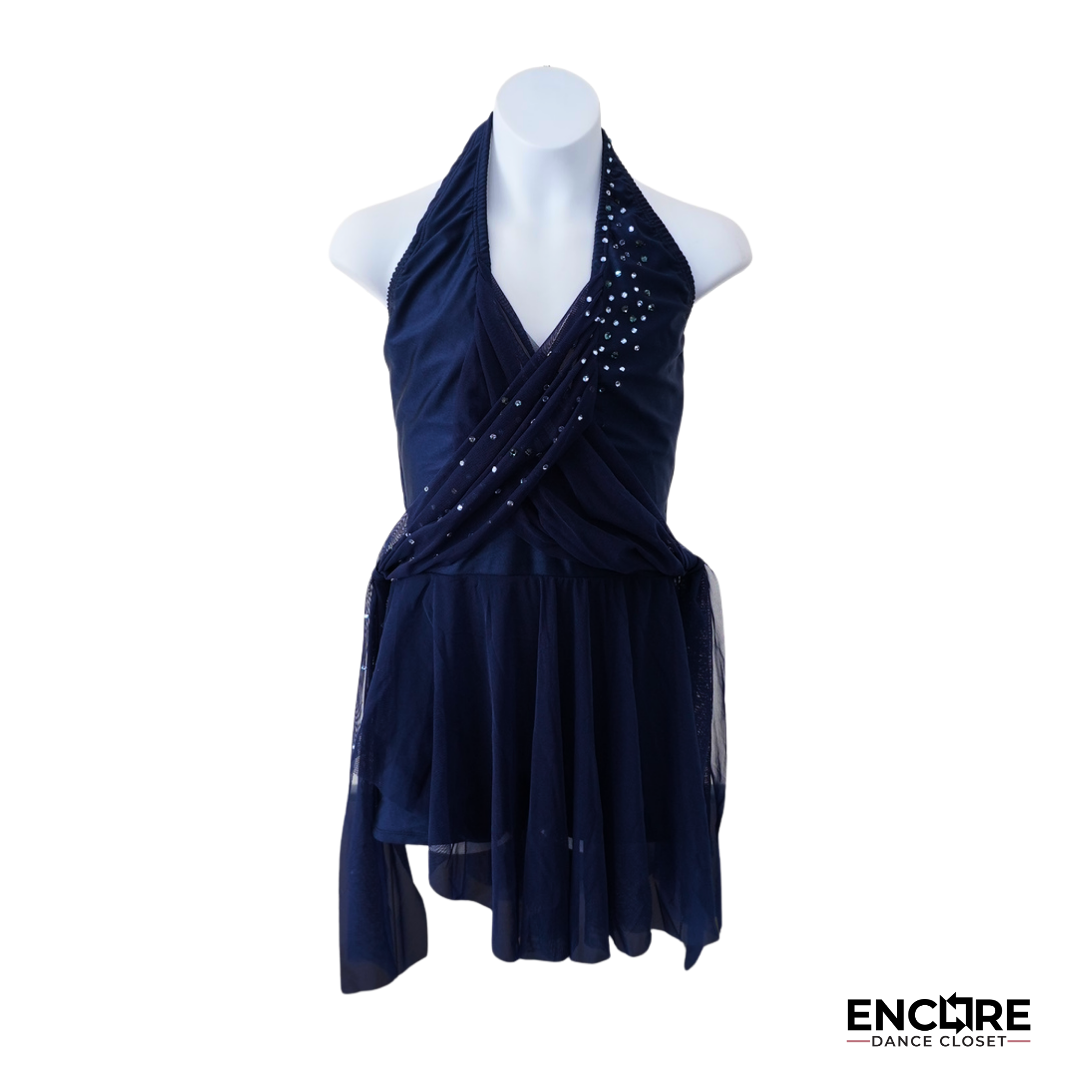 Midnight Navy Lyrical Halter Dress  dress