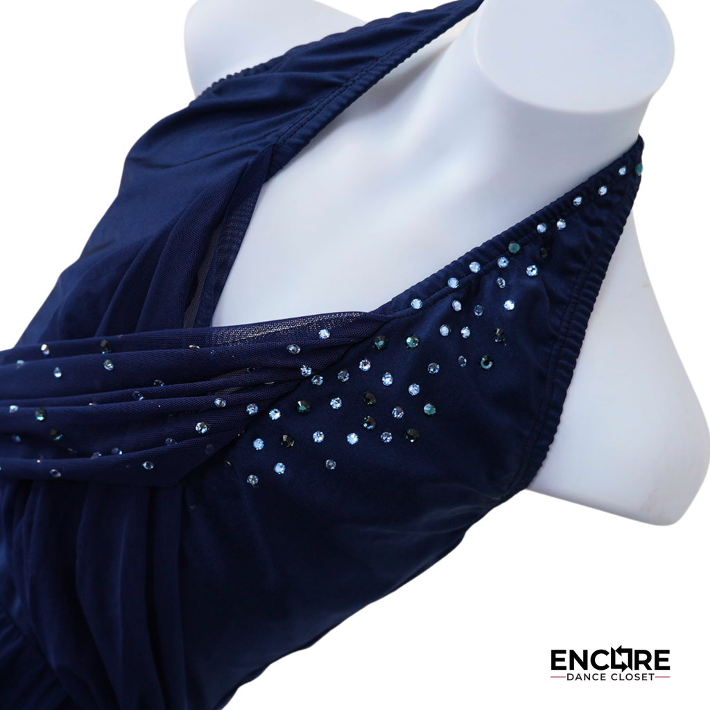 Midnight Navy Lyrical Halter Dress  dress