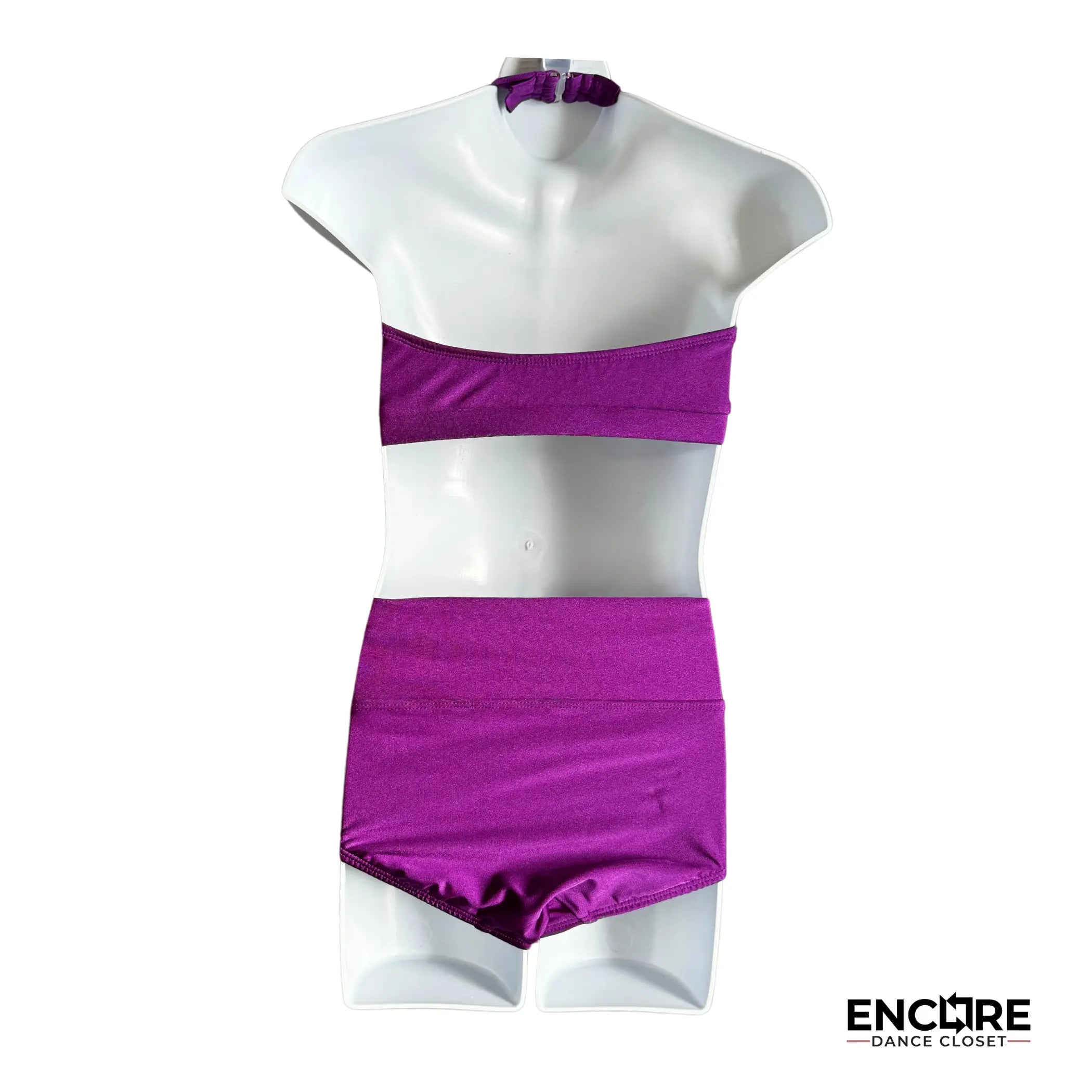 Embellished Purple Two-Piece Halter Set 2  two piece