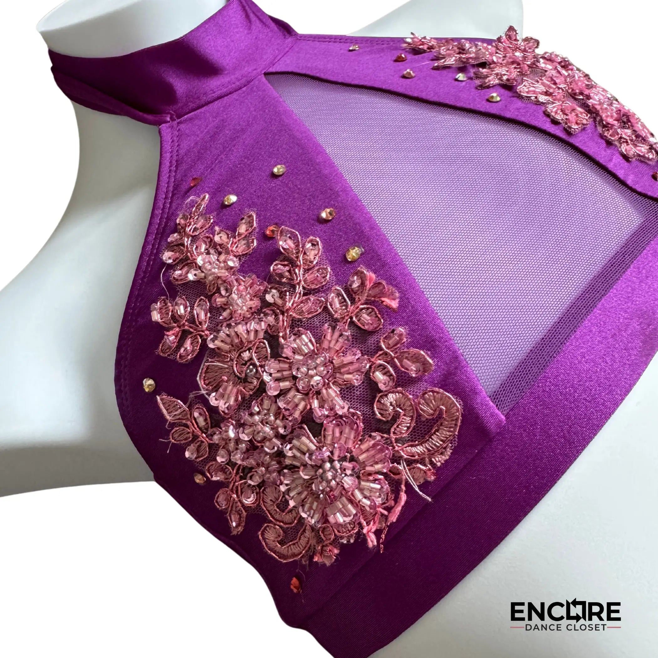 Embellished Purple Two-Piece Halter Set 2  two piece
