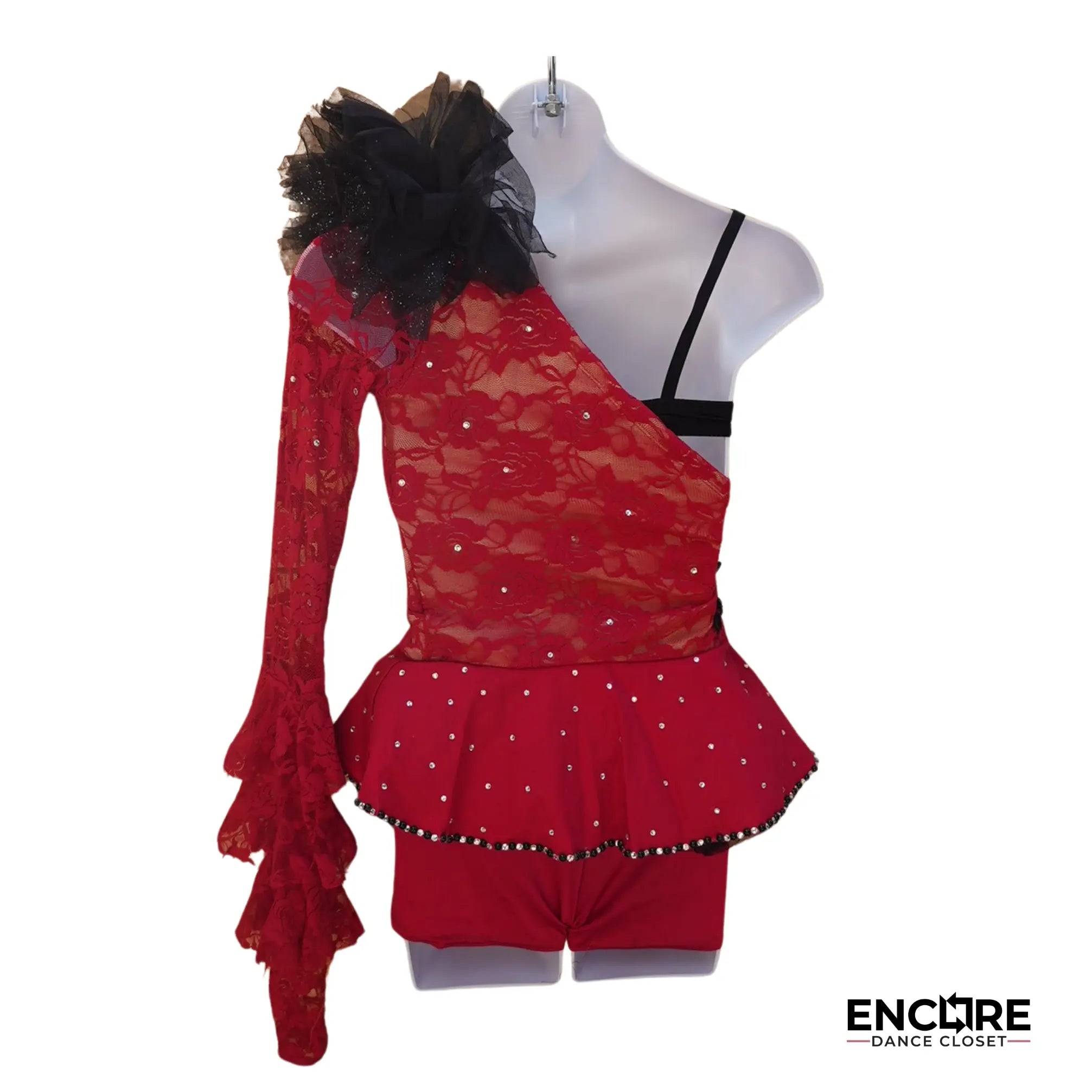 Red Lace Biketard  biketard