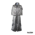 Silver Metallic Puffer Streetwear Costume Set  two piece
