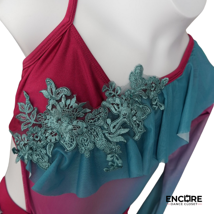Teal & Berry Asymmetrical Lyrical Two-Piece  leotard