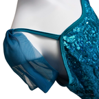 Blue Sequin Lyrical Dress with Flowing Chiffon Skirt  dress