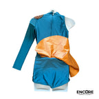 Teal Leotard with Rose Gold Accents and Unique Skirt Detail  leotard