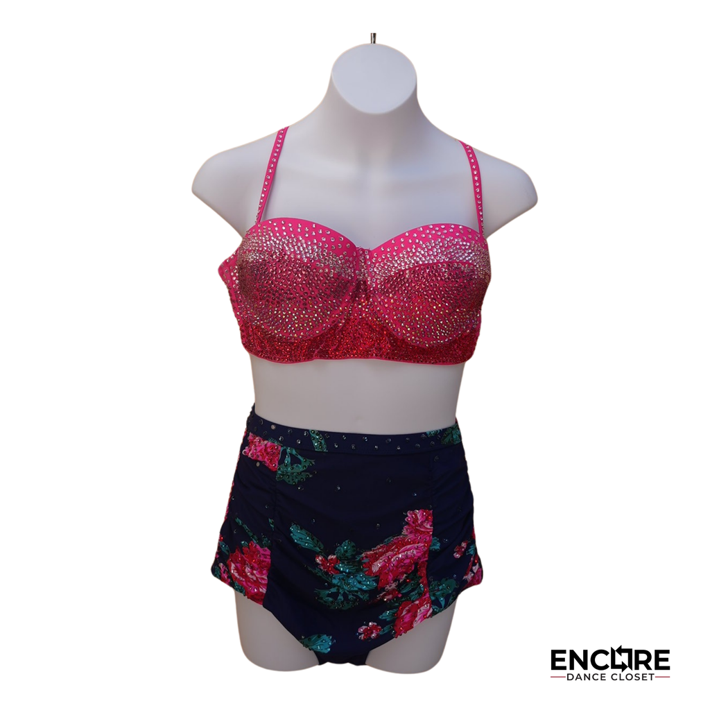 Rhinestoned Vintage Bathing Suit Costume