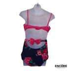 Rhinestoned Vintage Bathing Suit Costume  two piece