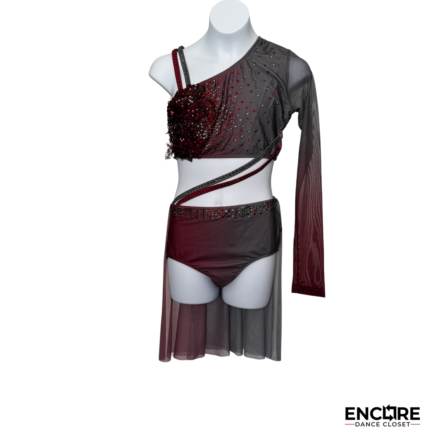 Elegant Burgundy and Gray Gradient Lyrical Costume