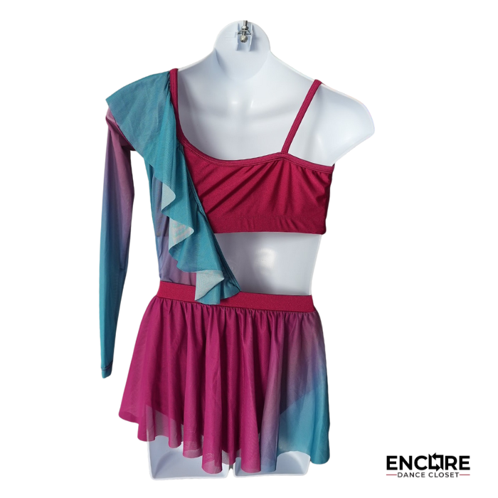 Teal & Berry Asymmetrical Lyrical Two-Piece  leotard