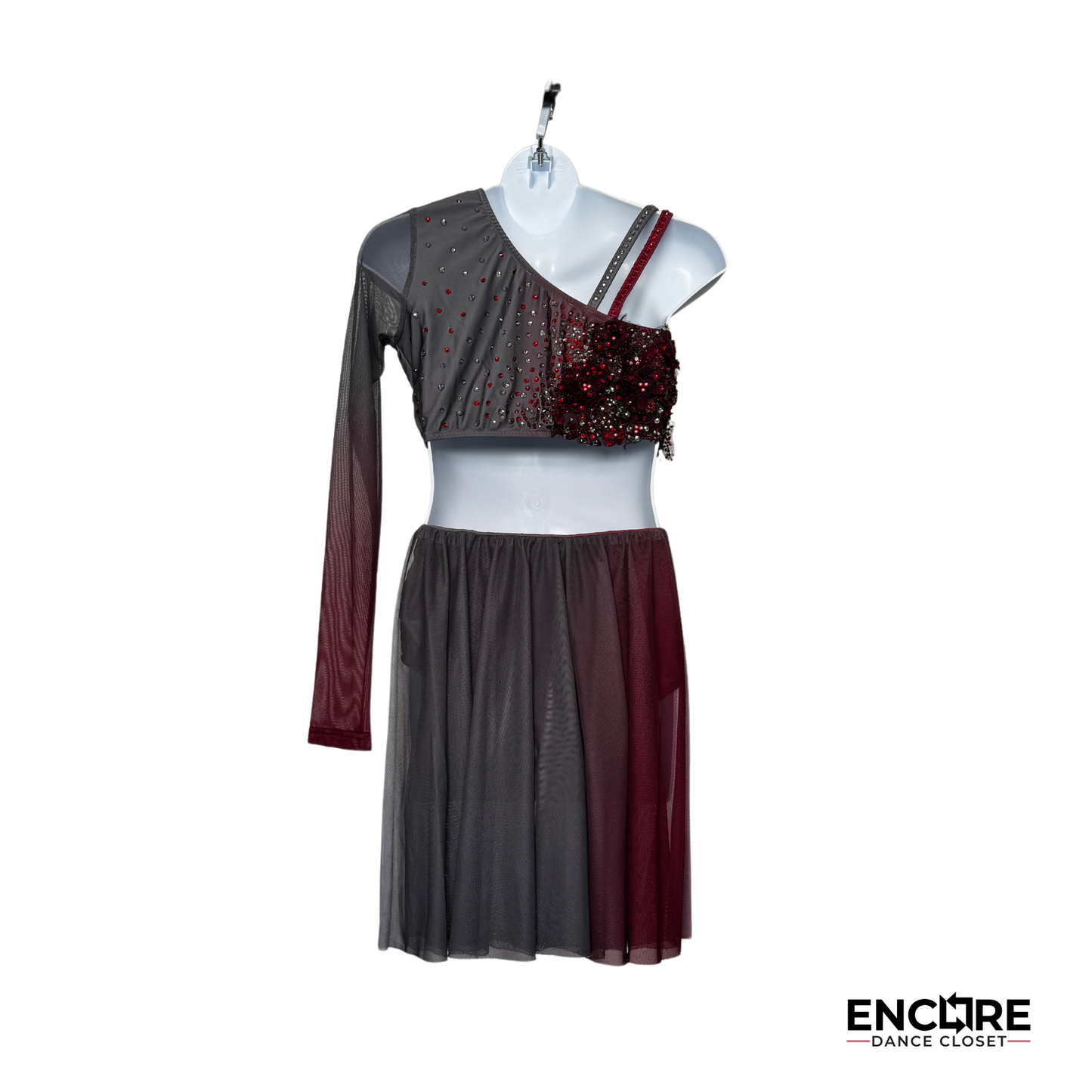 Elegant Burgundy and Gray Gradient Lyrical Costume