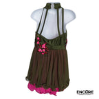 Olive Green and Pink Floral Lyrical  two piece