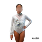 White Leotard with Appliqué  leotard
