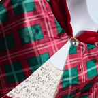 Holiday Plaid Performance Dress with Capelet  dress