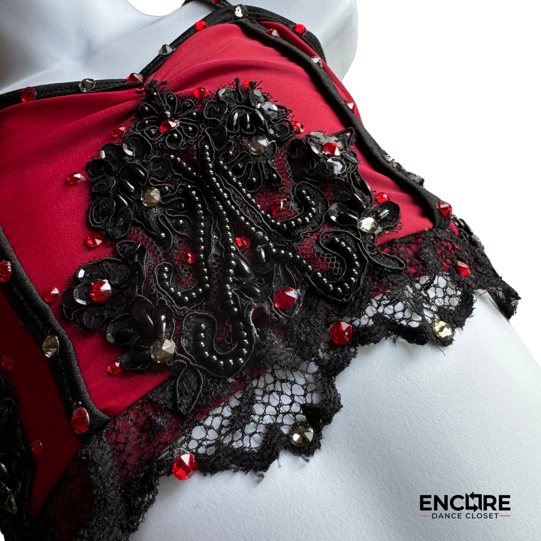 Fiery Flamenco-Inspired Two-Piece with Skirt - Encore Dance Closet