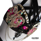Black & Hot Pink Chain Fantasy  two piece