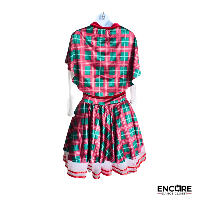 Holiday Plaid Performance Dress with Capelet  dress