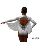 White Leotard with Sage Appliqué  leotard