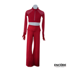 Red Mesh Contemporary Two-Piece Costume  two piece