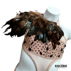 Tribal Woods-Themed Costume with Feathers  leotard