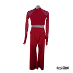 Red Mesh Contemporary Two-Piece Costume  two piece