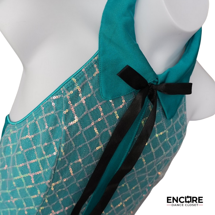 Teal Sequin Halter Jazz Tutu  dress