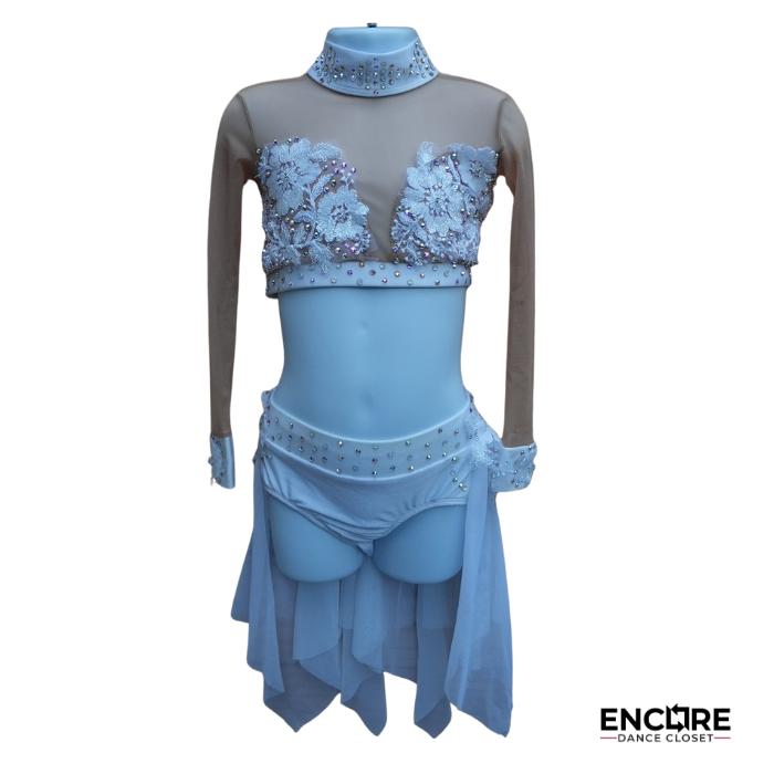 White Lace & Nude Illusion Lyrical Costume