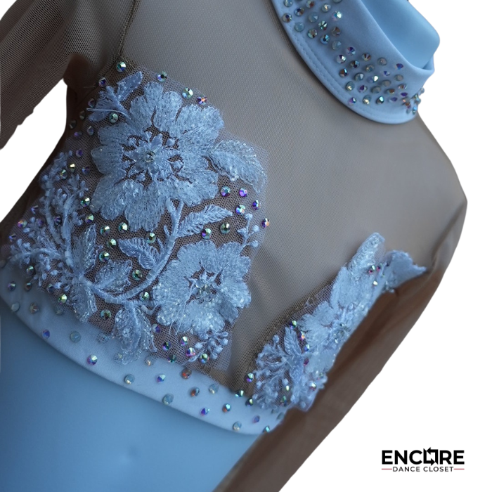 White Lace & Nude Illusion Lyrical Costume