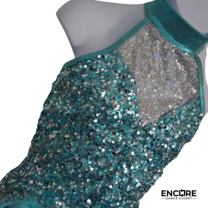 Teal Feather Diva  leotard
