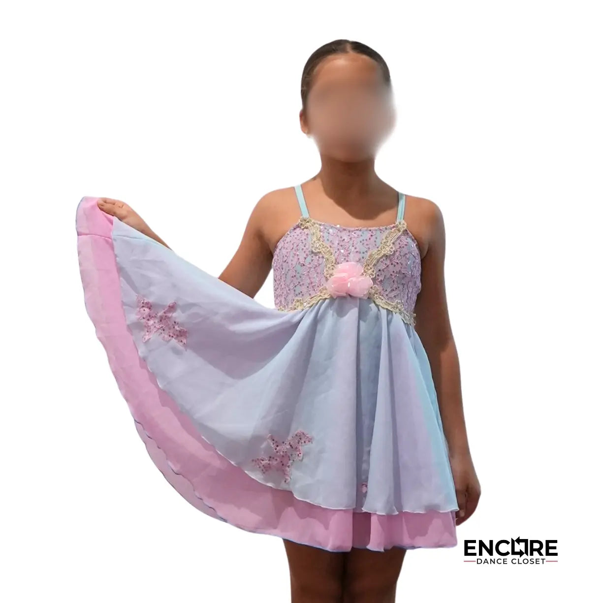 Pastel Blue & Pink Lace Dress  dress