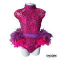 Hot Pink Sequin Feather Jazz Costume  leotard